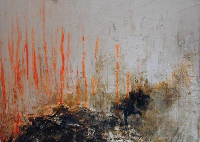 NR.M12, 40 X 40 CM, MIXED MEDIA PÅ LÆRRED