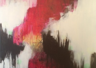 NR.M5 120 X 150 CM, ACRYL PÅ LÆRRED